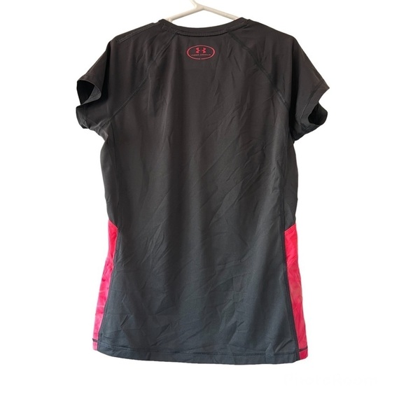 Under Armour HeatGear Gray & Pink Fitted Shirt - Picture 2 of 4